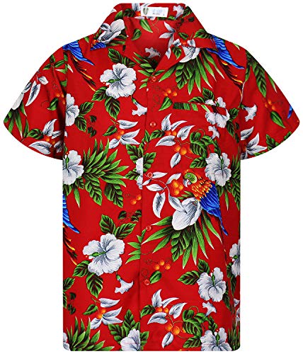 V.H.O. Funky Hawaiihemd, Kurzarm, Kirsch Papagei, rot, 3XL von V.H.O.