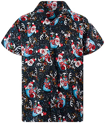 V.H.O. Funky Hawaiihemd, Kurzarm, Weihnachten, Christmas Snowflakes, Schwarz, 3XL von V.H.O.