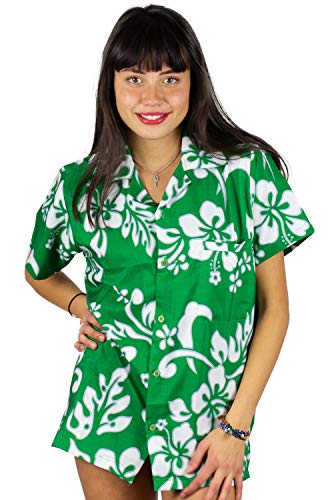 V.H.O. Funky Hawaiihemd Hawaiibluse, Hibiskus, grün, XL von V.H.O.