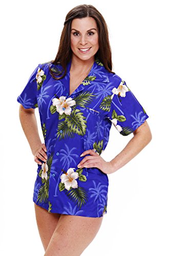 V.H.O. Funky Hawaiihemd Hawaiibluse, Kleine Blumen, dunkelblau, S von V.H.O.