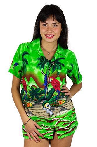 V.H.O. Funky Hawaiihemd Hawaiibluse, Papagei, grün, XXL von V.H.O.