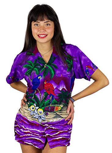 V.H.O. Funky Hawaiihemd Hawaiibluse, Papagei, violett, M von V.H.O.