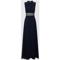 V.M. Ärmelloses Abendkleid mit Stickereien in Marine, Größe 40 von V.M.