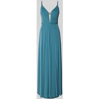 V.M. Abendkleid mit Herz-Ausschnitt in Hellblau, Größe 32 von V.M.