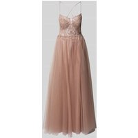 V.M. Abendkleid mit Spitzenbesatz in Rose, Größe 36 von V.M.