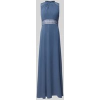 V.M. Abendkleid mit Stehkragen in Hellblau, Größe 38 von V.M.