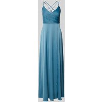 V.M. Abendkleid mit V-Ausschnitt und gekreuzten Trägern in Hellblau, Größe 32 V.M. Abendkleid mit V-Ausschnitt und gekreuzten Trägern in Hellblau, Größe 32 von V.M.