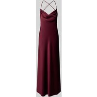 V.M. Abendkleid mit Wasserfall-Ausschnitt in Bordeaux, Größe 38 von V.M.