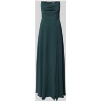 V.M. Abendkleid mit Wasserfall-Ausschnitt in Dunkelgruen, Größe 40 von V.M.
