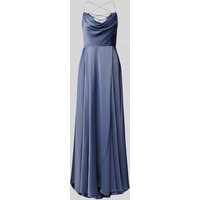V.M. Abendkleid mit Wasserfall-Ausschnitt in Hellblau, Größe 40 von V.M.