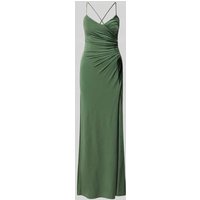 V.M. Abendkleid mit seitlicher Raffung in Dunkelgruen, Größe 36 von V.M.