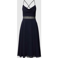 V.M. Cocktailkleid mit Wasserfall-Ausschnitt in Dunkelblau, Größe 32 von V.M.