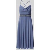 V.M. Cocktailkleid mit Wasserfall-Ausschnitt in Hellblau, Größe 42 von V.M.