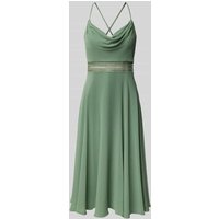 V.M. Cocktailkleid mit Wasserfall-Ausschnitt in Schilf, Größe 38 von V.M.
