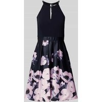 V.M. Cocktailkleid mit floralem Muster in Marine, Größe 40 von V.M.