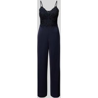 V.M. Jumpsuit mit Spitzenbesatz in Dunkelblau, Größe 36 von V.M.