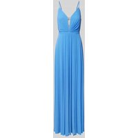 V.M. Tailliertes Abendkleid mit Taillenpasse und Effektgarn in Bleu, Größe 34 von V.M.