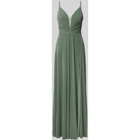 V.M. Tailliertes Abendkleid mit Taillenpasse und Effektgarn in Mint, Größe 36 von V.M.