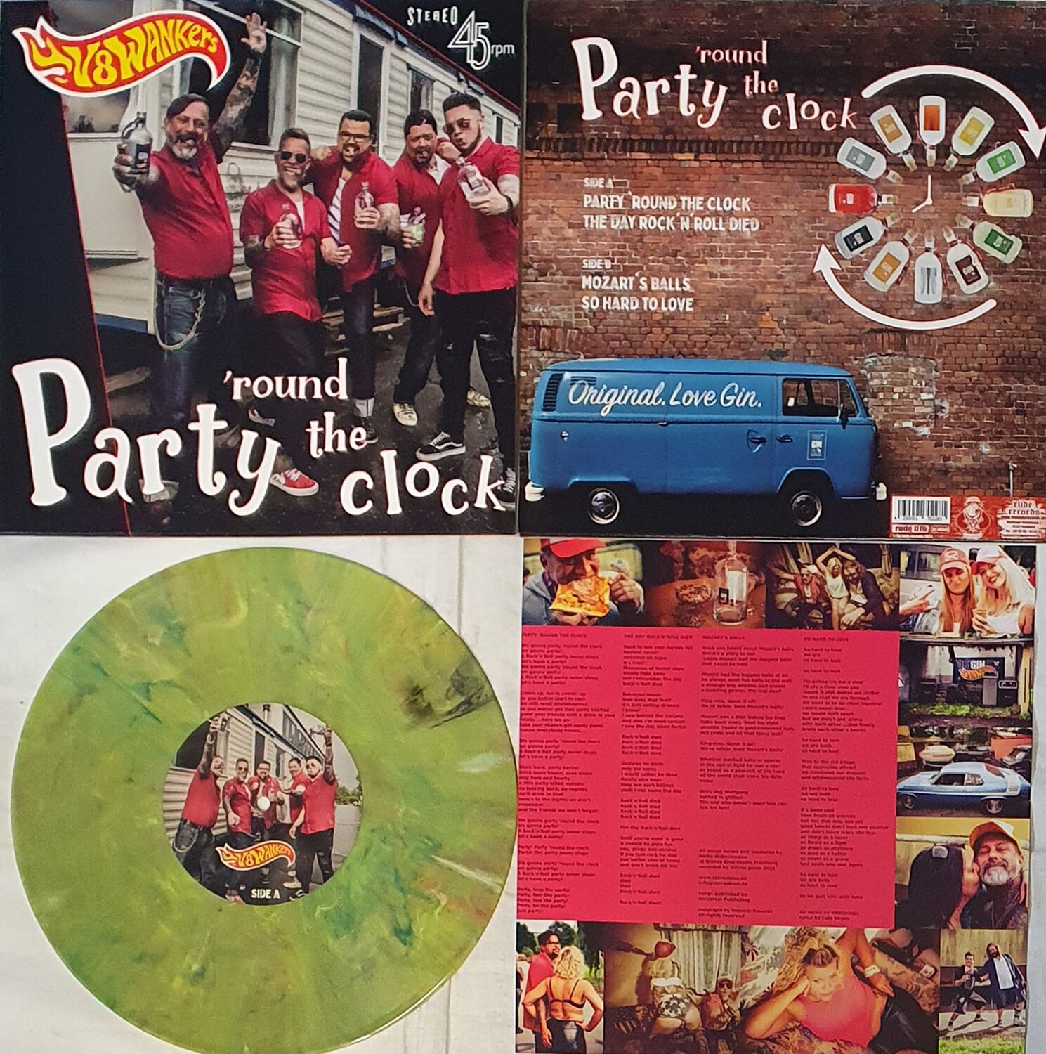 Party 'round the clock von V8 Wankers - "10"-MAXI" (Coloured, Limited Edition, Standard) von V8 Wankers