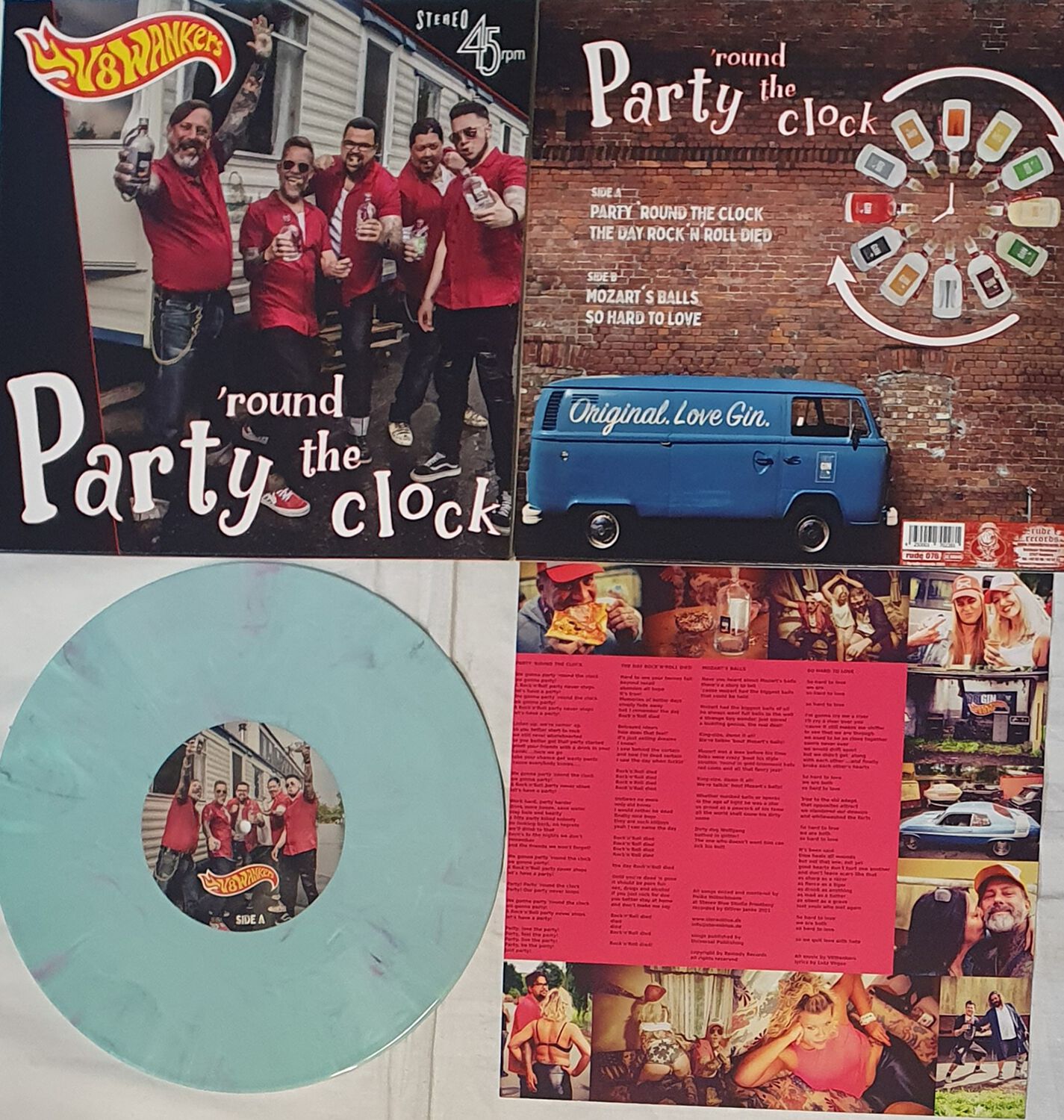 Party 'round the clock von V8 Wankers - "10"-MAXI" (Coloured, Limited Edition, Standard) von V8 Wankers