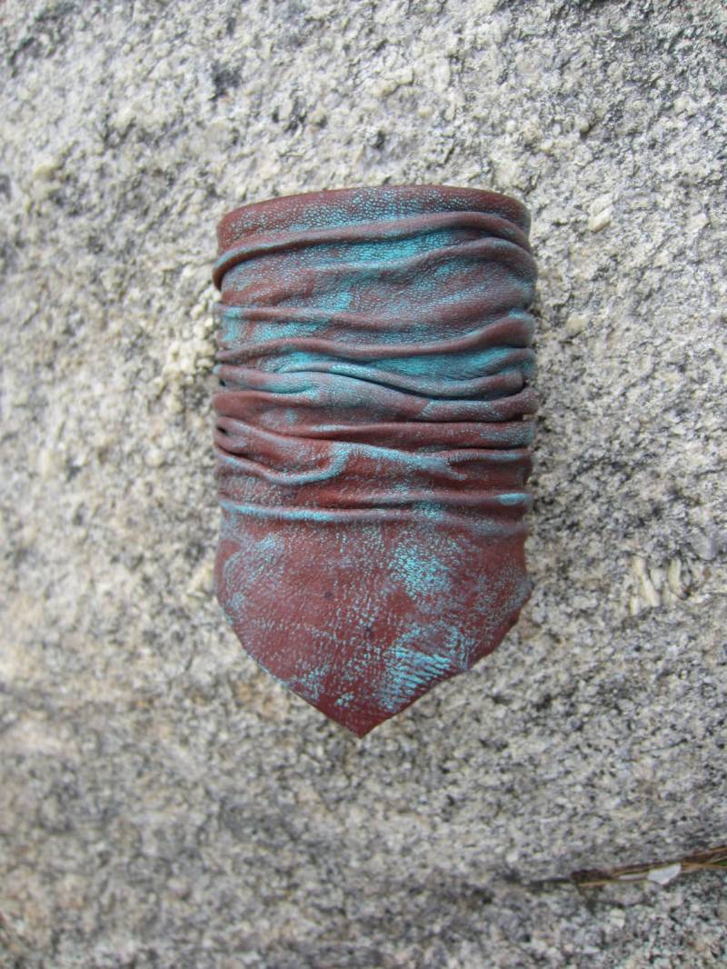 Distressed Leder Manschette Armband Türkis Waschen Braun Damen Herren Schmuck L2001 von VACATIONHOUSE