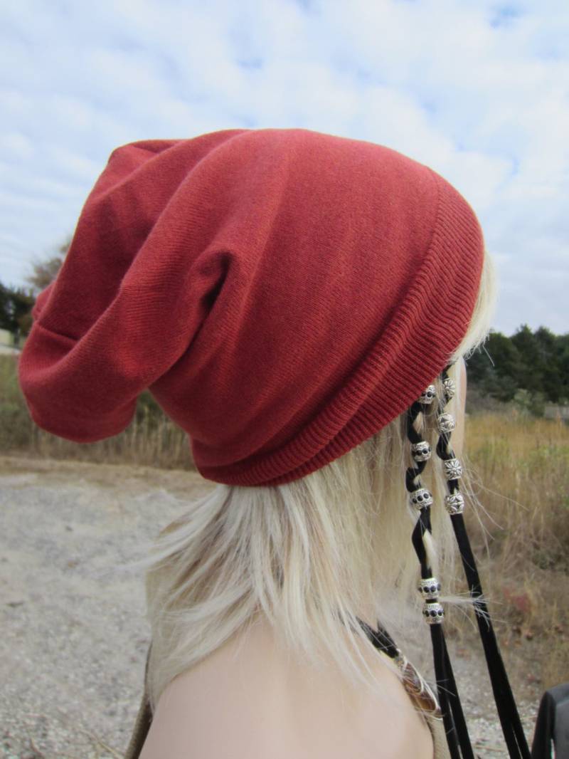 Hipster Baumwolle Slouch Mütze Rost Orange Stricken Damen Herbst Mode A977 von VACATIONHOUSE