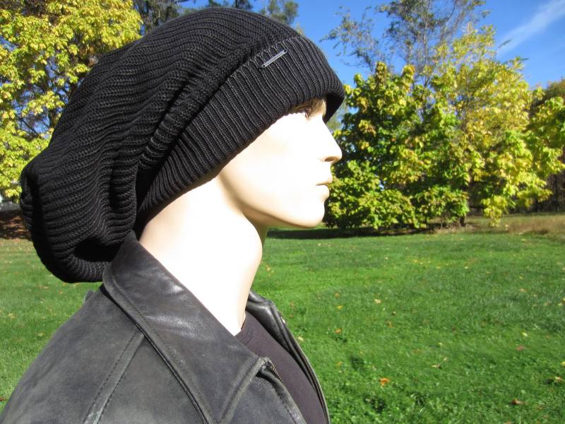 Post Apocalyptic Clothing Übergroße Slouch Tam Hat Anthrazit, Schwarz, Distressed Acid Washed Dicke Sperrige Big Baggy Mütze A1894 von VACATIONHOUSE