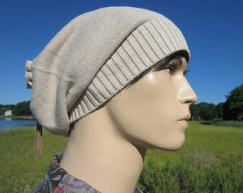 Tan Light Brown Winter Hat Men Es Slouchy Beanie Thick Knit Slouch Tam Warm Hats A1281 von VACATIONHOUSE