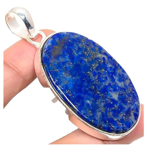 VACHEE Blauer Lapislazuli-Anhänger, handgefertigt, 4,9 cm, für Mädchen und Frauen, 925er-Sterlingsilber vergoldeter Schmuck 1867 von VACHEE