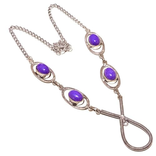 VACHEE Handgefertigte Halskette aus violettem Charoit, 45,7 cm, für Mädchen und Frauen, oxidierter 925er-Sterlingsilber-Schmuck 1712 von VACHEE