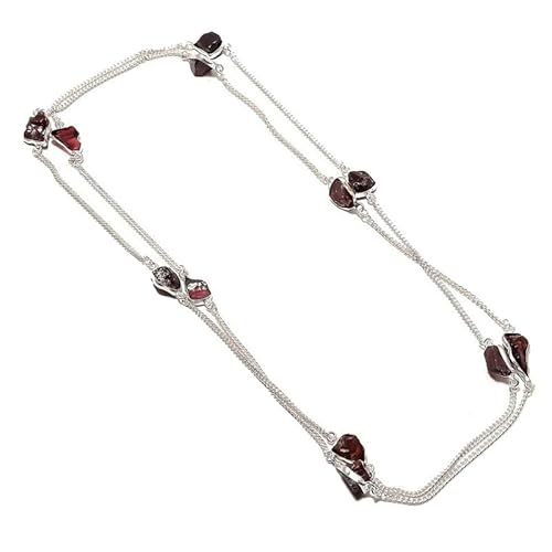 VACHEE Lila Amethyst Quarz grobe handgemachte Halskette 18" Mädchen Frauen 925 Sterling Silber vergoldet Schmuck 1090 von VACHEE