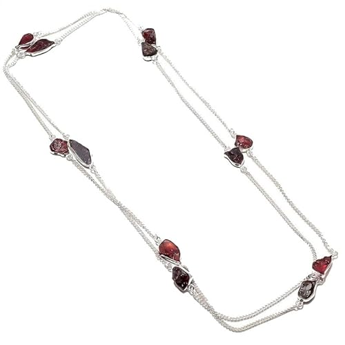 VACHEE Lila Amethyst Quarz grobe handgemachte Halskette 18" Mädchen Frauen 925 Sterling Silber vergoldet Schmuck 1100 von VACHEE