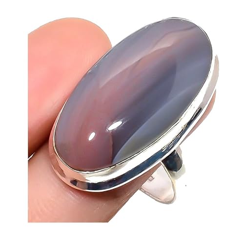 VACHEE Verstellbarer Ring aus Botswana-Spitzenachat, Größe 7 US, für Mädchen und Frauen, Schmuck aus 925er Sterlingsilber 1593 von VACHEE