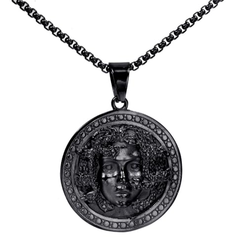 VACOY Titanium Stahl Pendellie Domineering Tierische Halskette Herren Griechischer Mythischer Schlangenkopf Merbandi Anhänger von VACOY