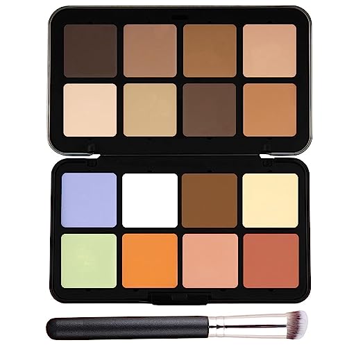 12 Color Cream Blush Palette,12 Color Makeup, Concealer Palette, Long-Wearing Full Coverage Makeup for All Skin Types (#05) von VACSAX