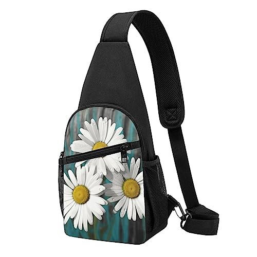 Abstrakte lila weinende Blume Druck Sling Rucksack Unisex Sport Brust Taschen Crossbody Umhängetasche, Schwarz , Einheitsgröße von VACSAX