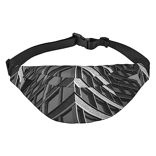 Architektur Dach Druck Fanny Pack für Männer Frauen Crossbody Hüfttasche Pack Gürteltasche für Reisen, Schwarz , Einheitsgröße von VACSAX