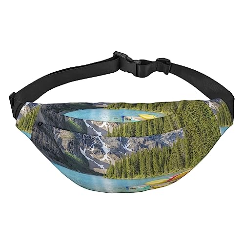 Banff Bauchtasche mit Nationalpark-Aufdruck für Männer und Frauen, Crossbody-Hüfttasche, Gürteltasche für Reisen, Schwarz , Einheitsgröße von VACSAX