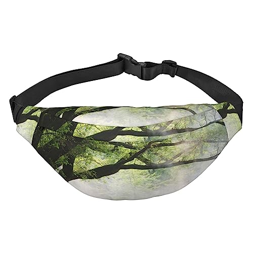 Bauchtasche für Damen und Herren, Motiv: Ancient Big Tree Animal Landscape Print, Schwarz , Einheitsgröße von VACSAX