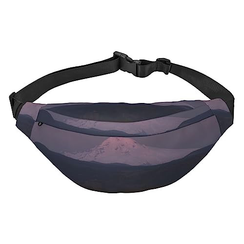 Bauchtasche für Herren und Damen, Crossbody-Hüfttasche, Sonnenuntergang, Landschaft, Berge, See, Druck, Gürteltasche für Workout, Sport, Reisen, Schwarz, Einheitsgröße, Schwarz , Einheitsgröße von VACSAX