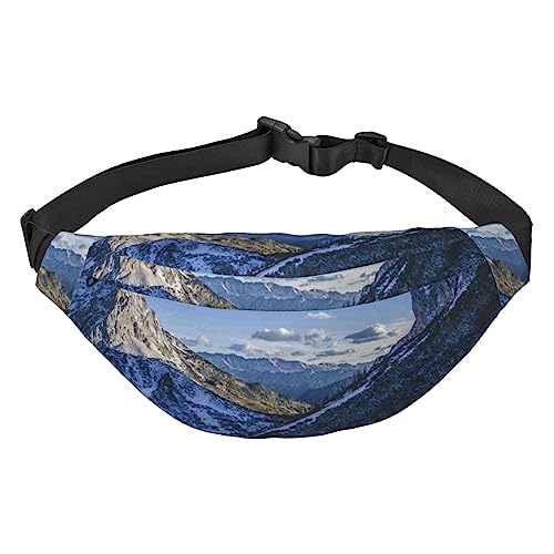 Bauchtasche für Herren und Damen, Motiv: Winterlandschaft von Bergen, für Damen und Herren, Umhängetasche, Gürteltasche für Reisen, Schwarz , Einheitsgröße von VACSAX