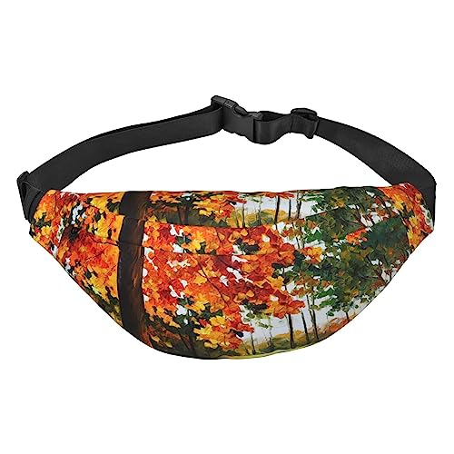 Bauchtasche mit Herbstbaum-Print für Männer und Frauen, Crossbody-Hüfttasche, Gürteltasche für Reisen, Schwarz , Einheitsgröße von VACSAX