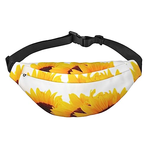 Bauchtasche mit Sonnenblume auf Holzdruck für Männer und Frauen, Umhängetasche, Gürteltasche für Reisen, Schwarz , Einheitsgröße von VACSAX