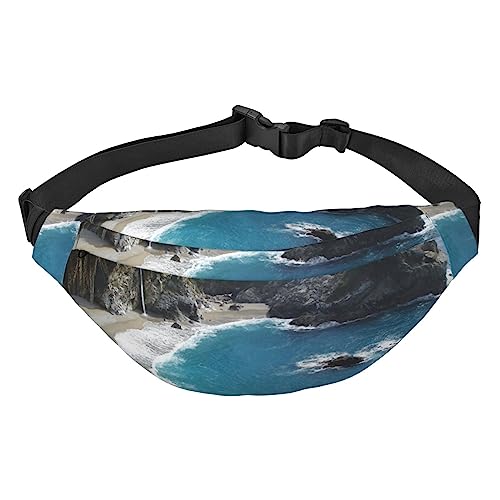 Gürteltasche für Damen und Herren, Strandfälle, bedruckt, Gürteltasche für Reisen, Schwarz , Einheitsgröße von VACSAX