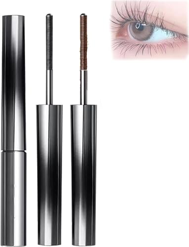 Iron Brush Mascara, Curling Iron Mascara, 3D Curling Eyelash Iron Mascara, Waterproof Curling & Voluminous Mascara, Bristleless Mascara. (2PCS Black+Brown) von VACSAX