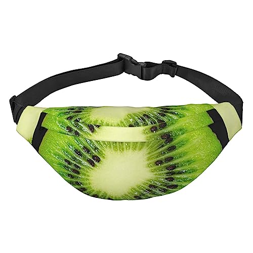 Kiwi Slice Print Bauchtasche für Männer Frauen Crossbody Hüfttasche Pack Gürteltasche für Reisen, Schwarz , Einheitsgröße von VACSAX