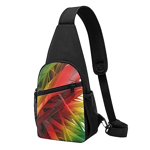 Malerei Bunte Druck Sling Rucksack Unisex Sport Brust Taschen Crossbody Umhängetasche, Schwarz , Einheitsgröße von VACSAX