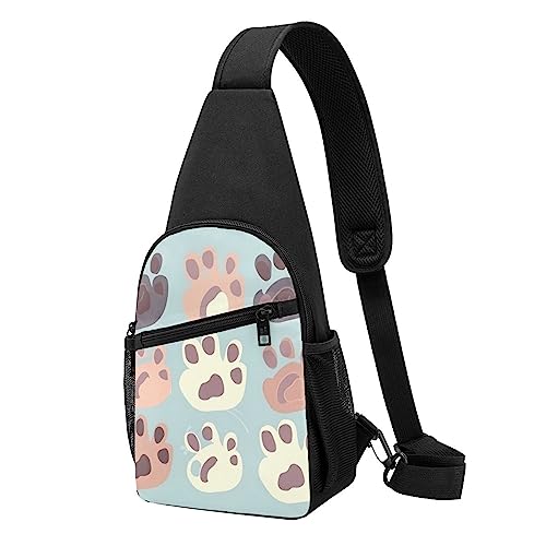 Niedlicher Rucksack mit Tierdruck, Unisex, Sport, Brusttaschen, Umhängetasche, Umhängetasche, Schwarz , Einheitsgröße von VACSAX