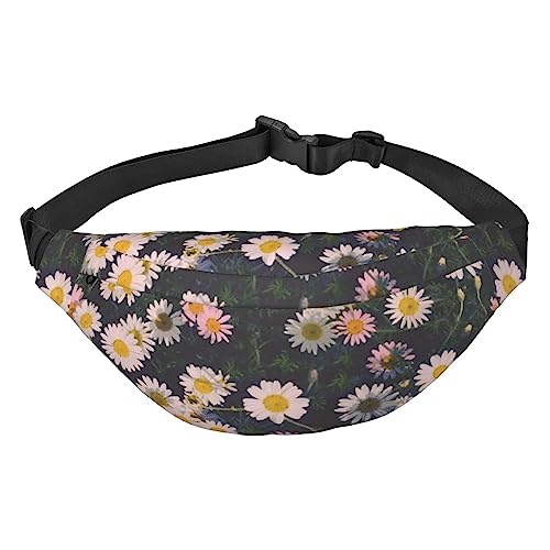 Schöne Gänseblümchen-Druck Bauchtasche für Männer Frauen Crossbody Hüfttasche Pack Gürteltasche für Reisen, Schwarz , Einheitsgröße von VACSAX