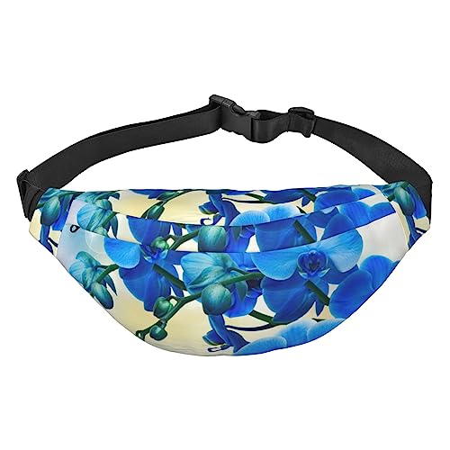 Schöne Gürteltasche mit Orchideen-Print für Männer und Frauen, Crossbody-Hüfttasche, Gürteltasche für Reisen, Schwarz , Einheitsgröße von VACSAX